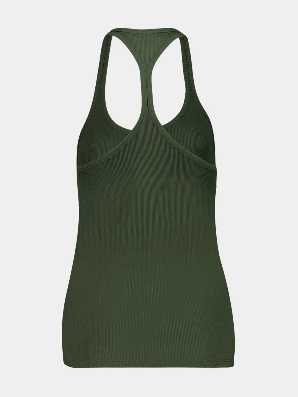 Dark Pine Ribbed Silk Tank Top sold by Fashion Clinic product image thumbnail 2