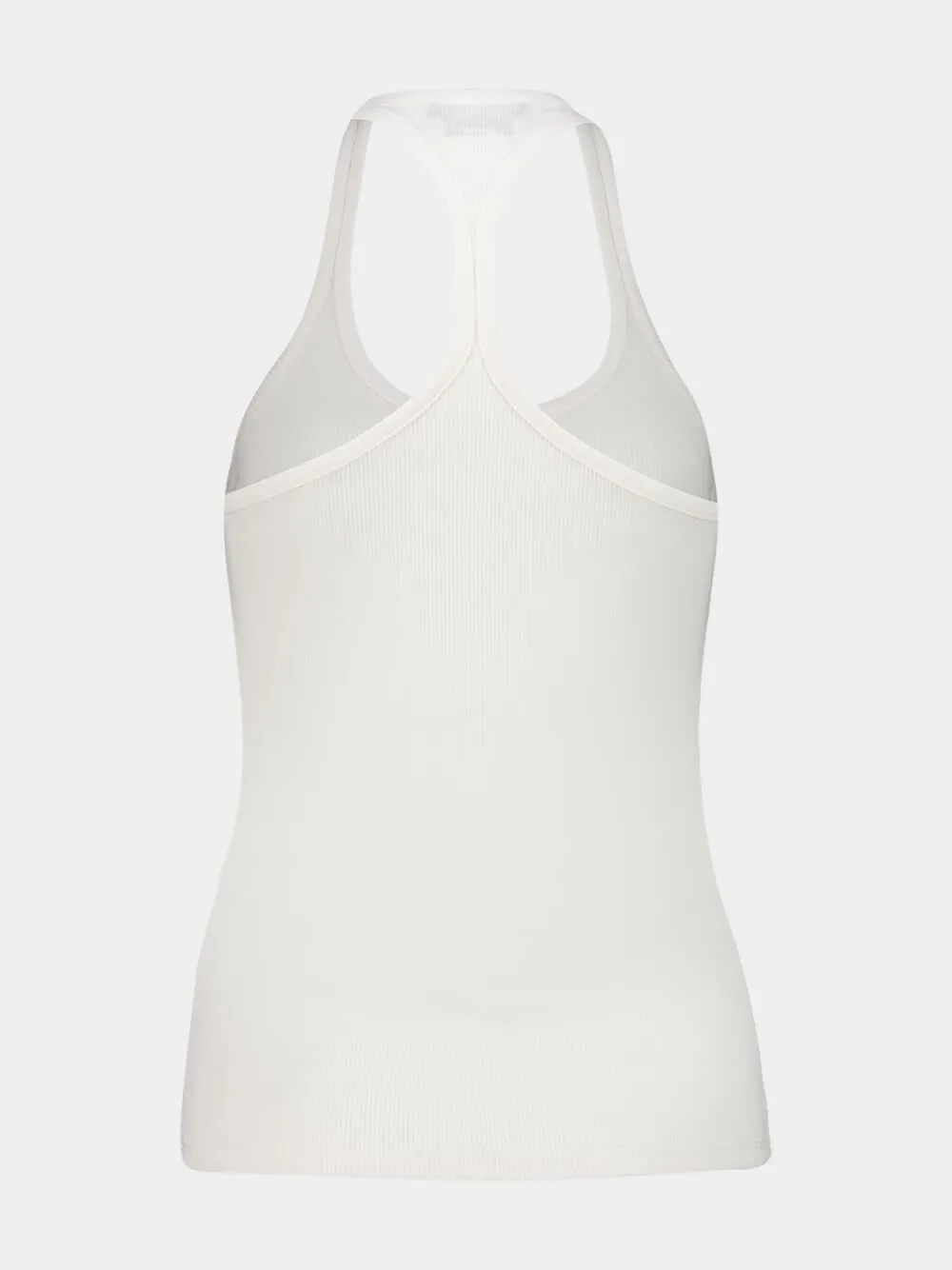 Optical White Ribbed Silk Tank Top sold by Fashion Clinic product image thumbnail 2