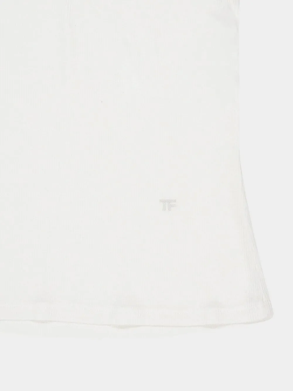 Optical White Ribbed Silk Tank Top sold by Fashion Clinic product image thumbnail 4