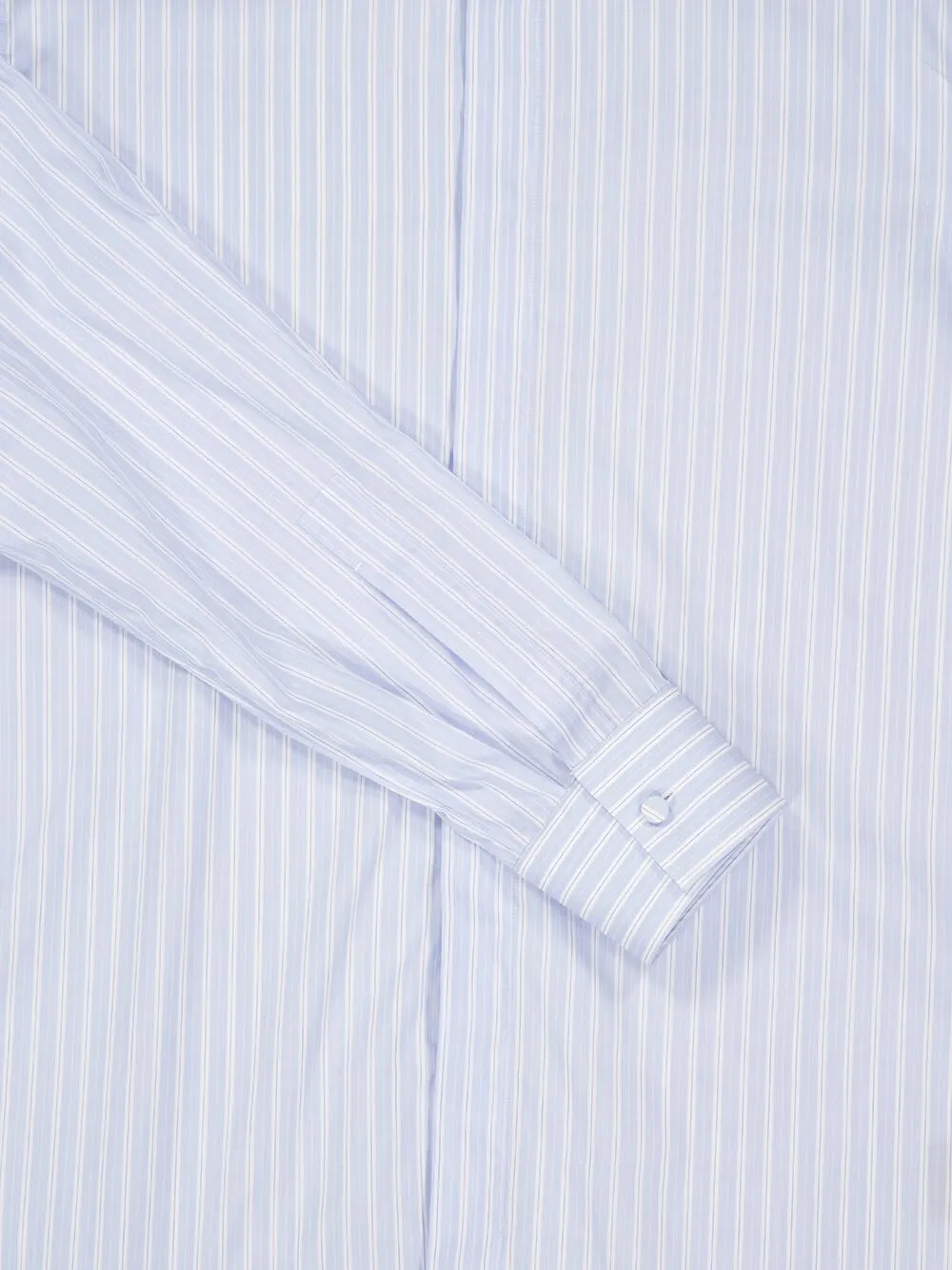 Light Blue and White Striped Cotton Shirt sold by Fashion Clinic product image thumbnail 4