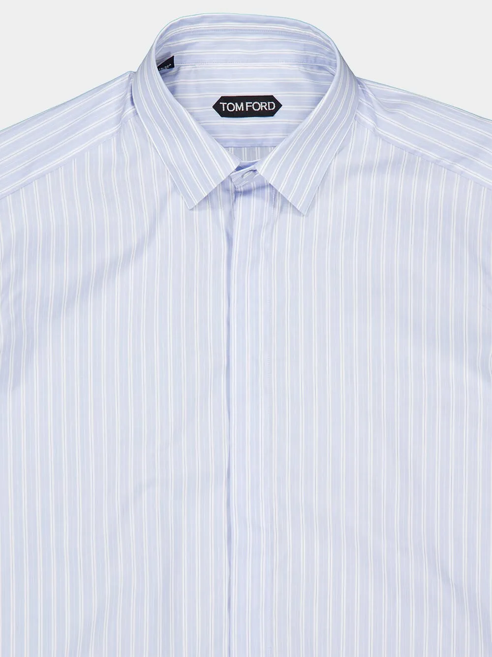 Light Blue and White Striped Cotton Shirt sold by Fashion Clinic product image thumbnail 3