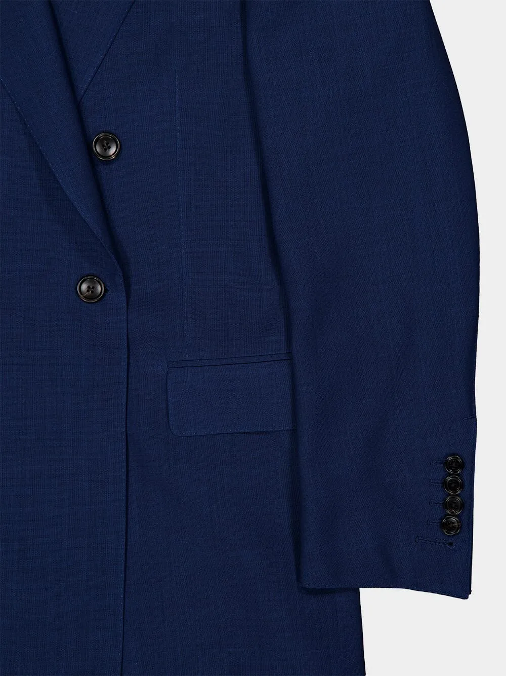 Prussian Blue Double-Breasted Wool Blazer sold by Fashion Clinic product image thumbnail 4
