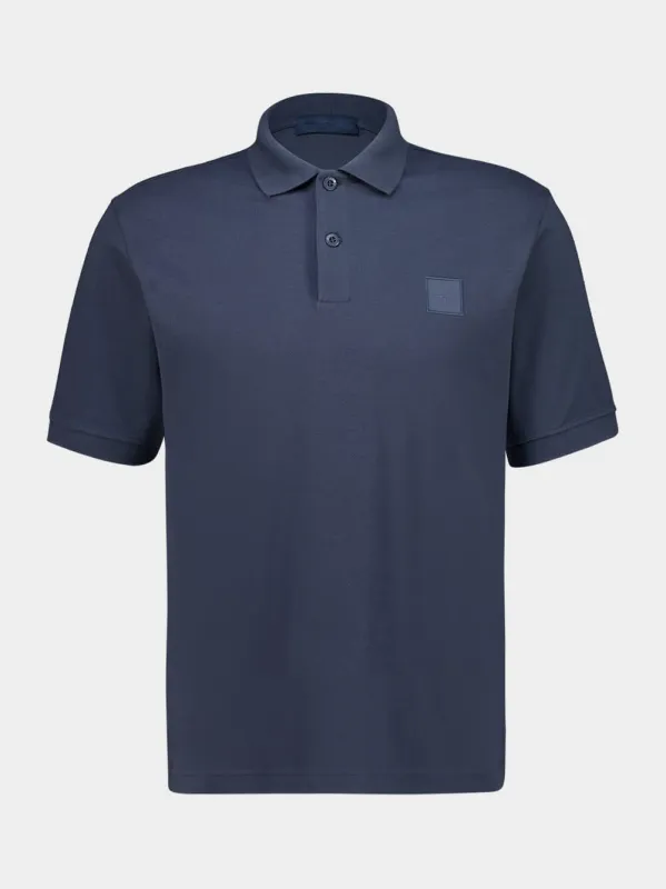 Slate Blue Cotton Polo Shirt sold by Fashion Clinic