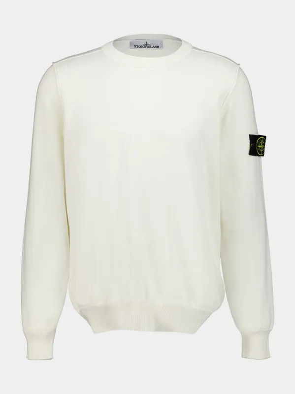 Ivory Organic Cotton Crewneck Jumper sold by Fashion Clinic
