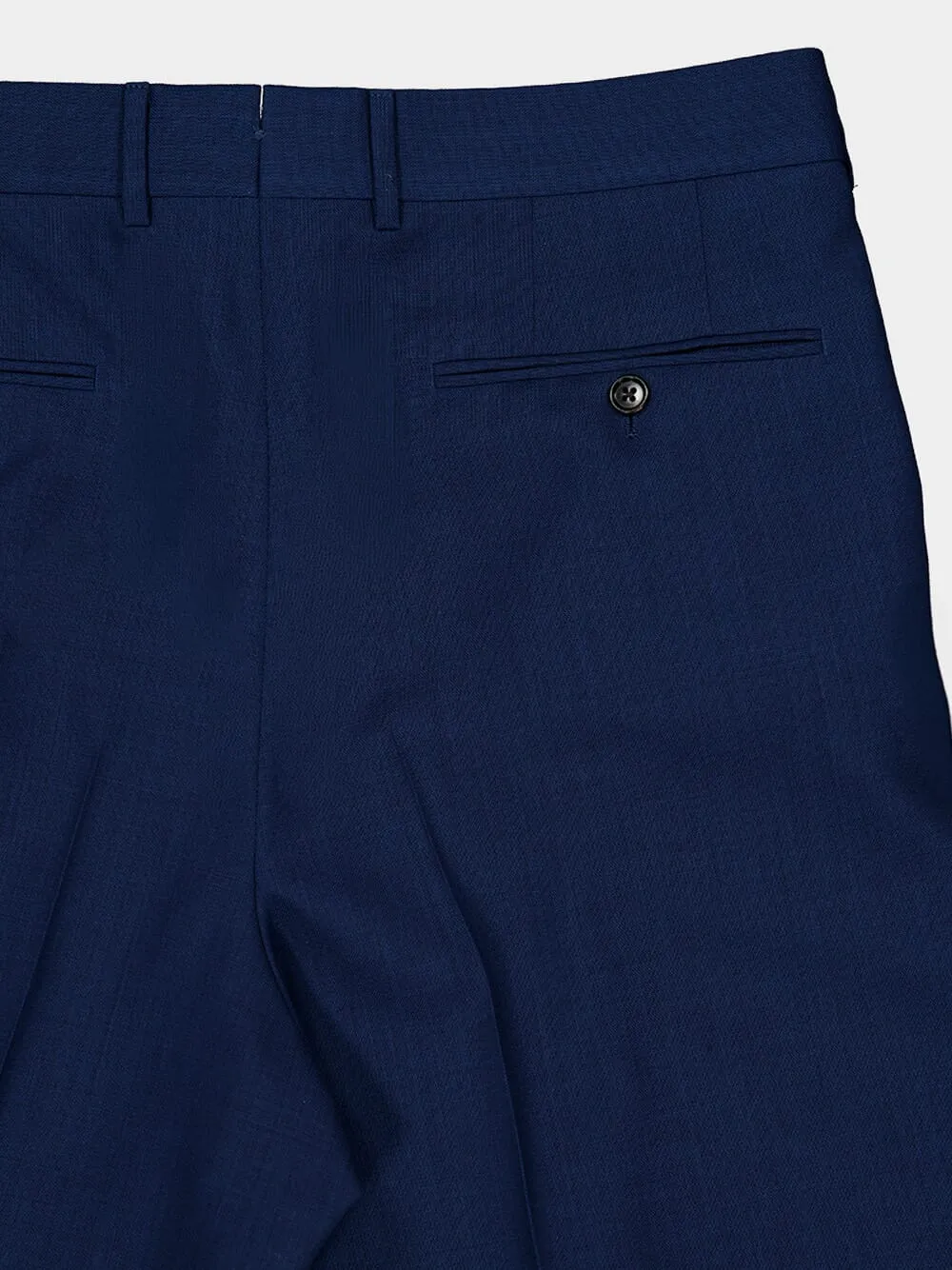Prussian Blue Wool Pleated Trousers sold by Fashion Clinic product image thumbnail 4