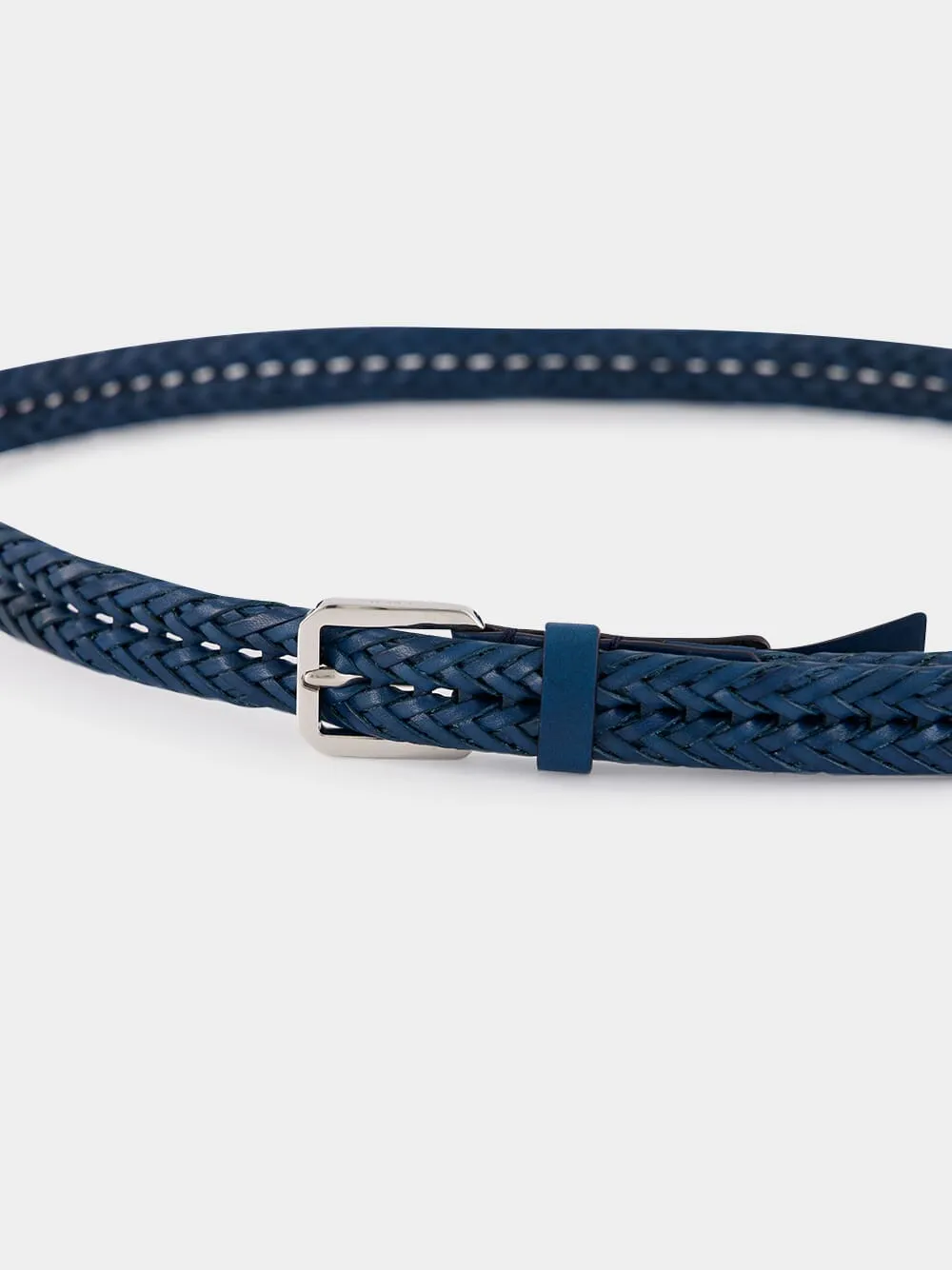 Marine Blue Braided Leather Belt sold by Fashion Clinic product image thumbnail 3