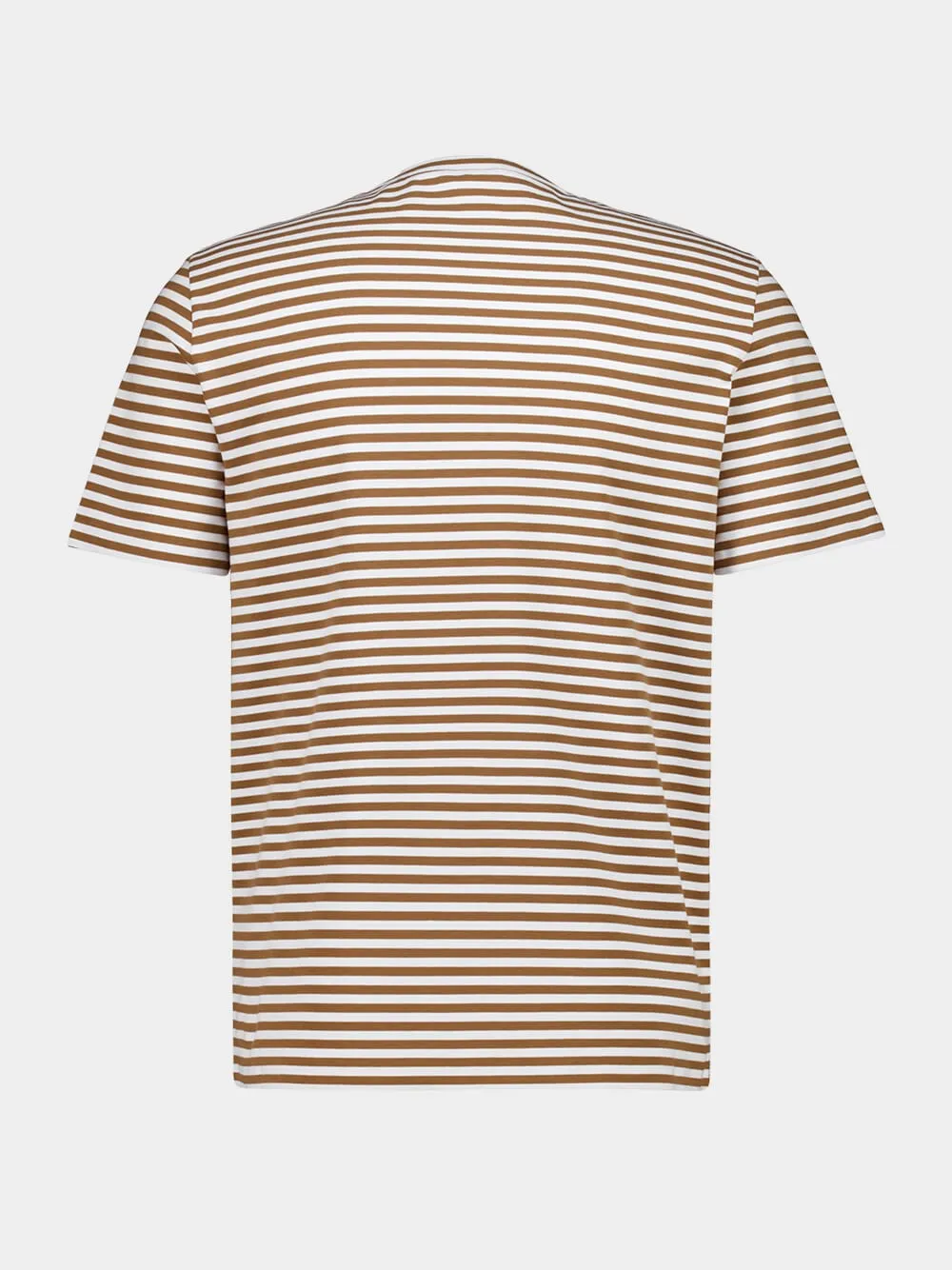 Beige Striped Cotton T-Shirt sold by Fashion Clinic product image thumbnail 4