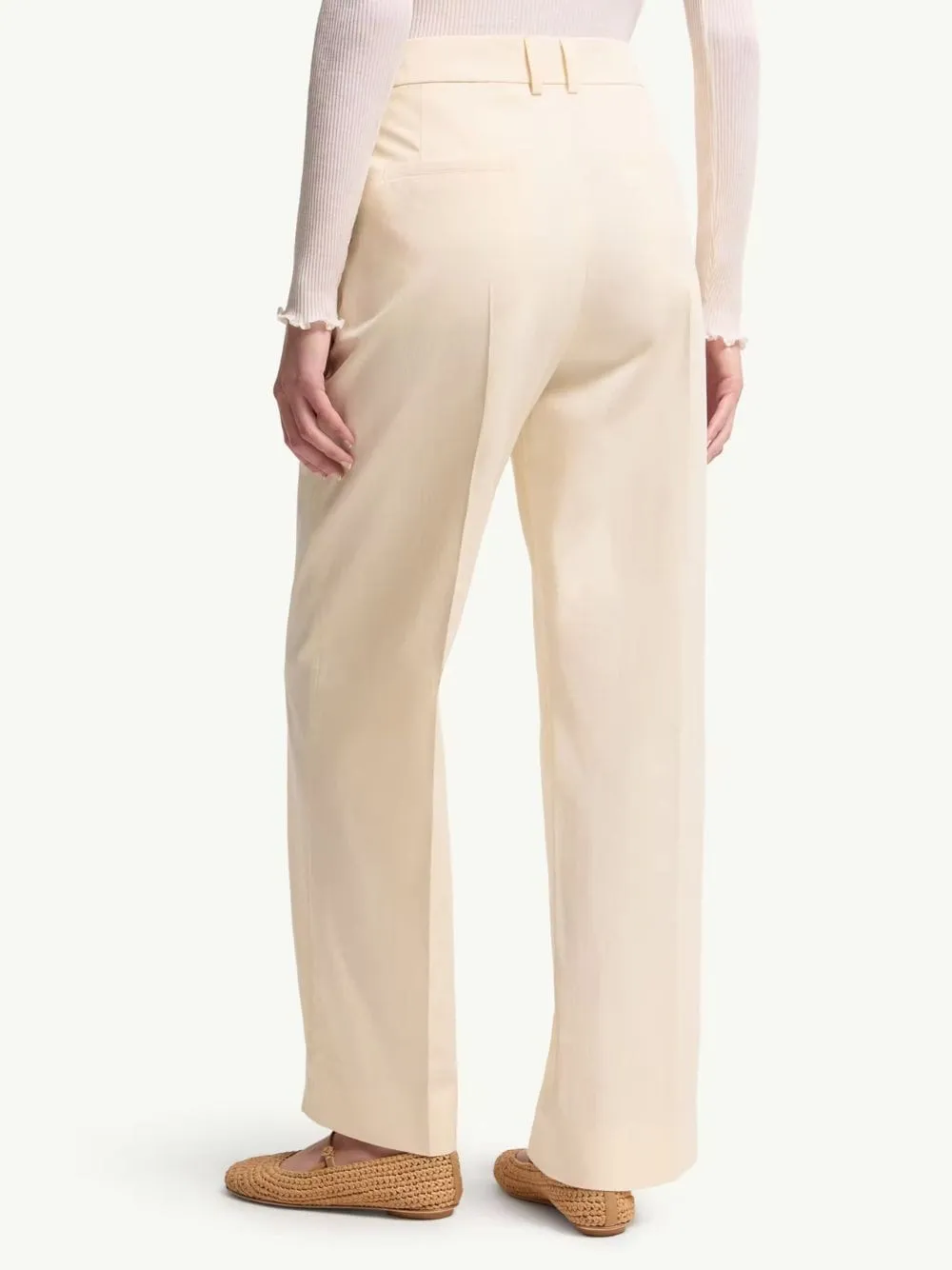 Natural Wide-Leg Cotton Gabardine Trousers sold by Fashion Clinic product image thumbnail 4