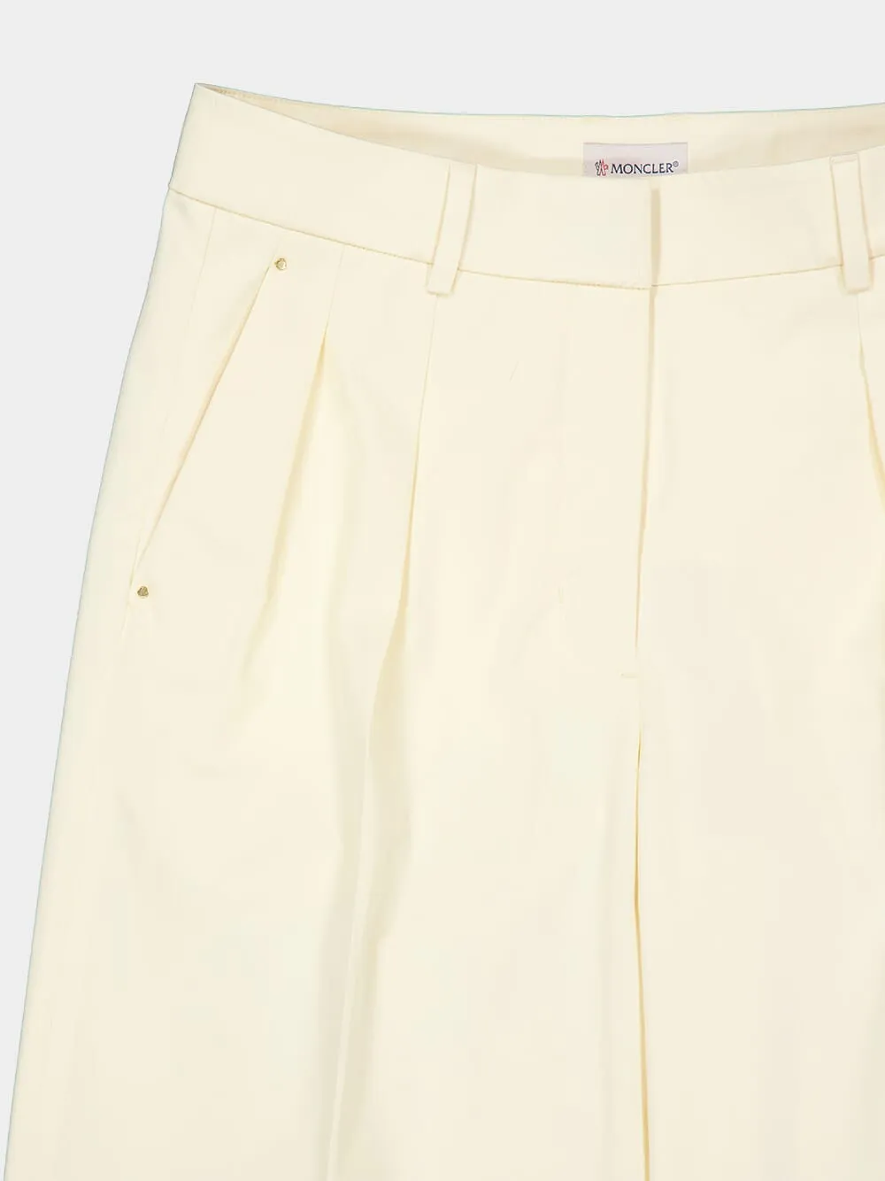 Natural Wide-Leg Cotton Gabardine Trousers sold by Fashion Clinic product image thumbnail 5