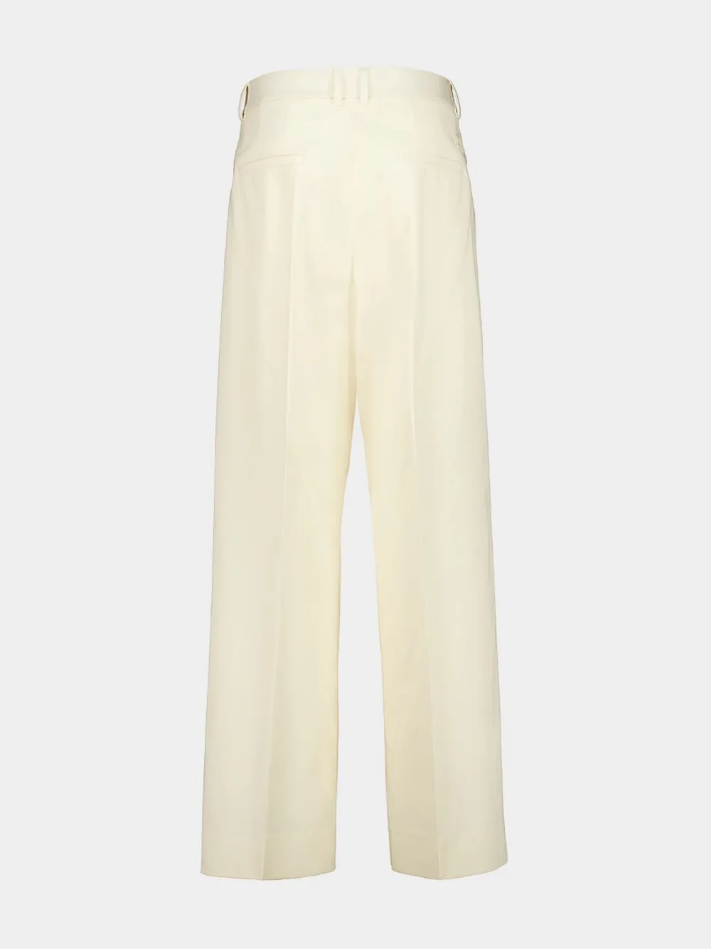 Natural Wide-Leg Cotton Gabardine Trousers sold by Fashion Clinic product image thumbnail 3