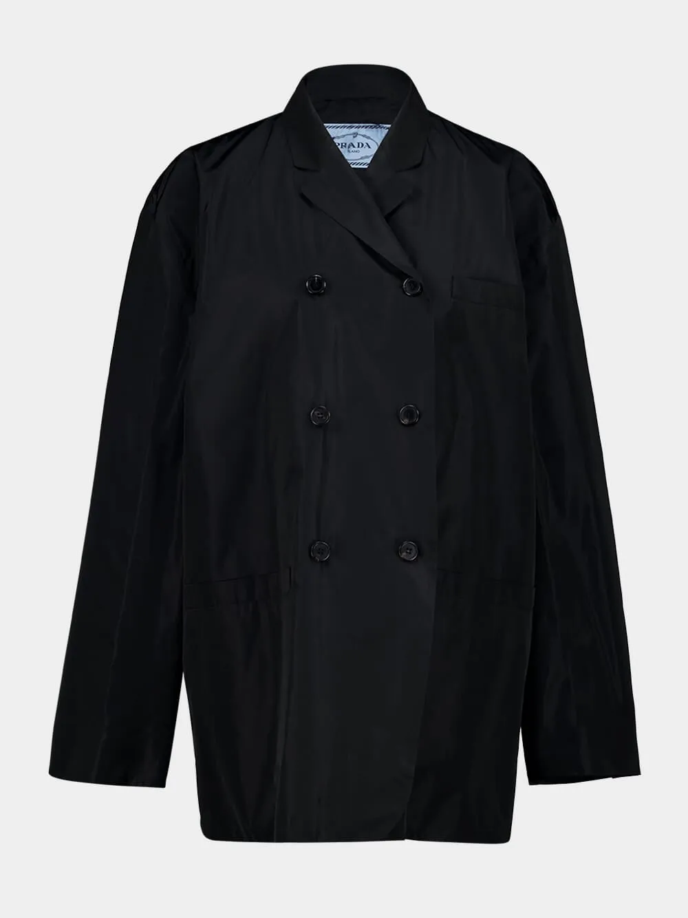 Black Double-Breasted Taffeta Jacket sold by Fashion Clinic product image thumbnail 2