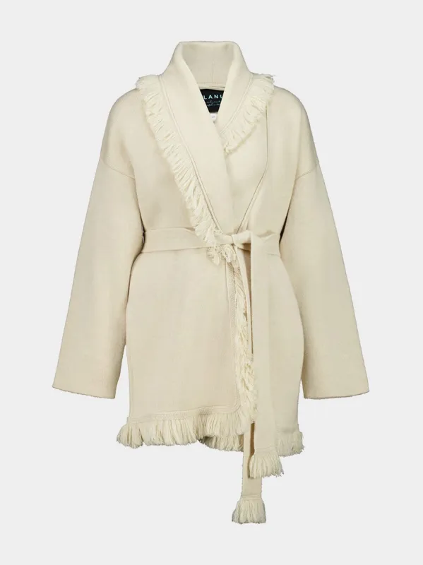 Canvas Finest Fringed Cardigan made by ALANUI