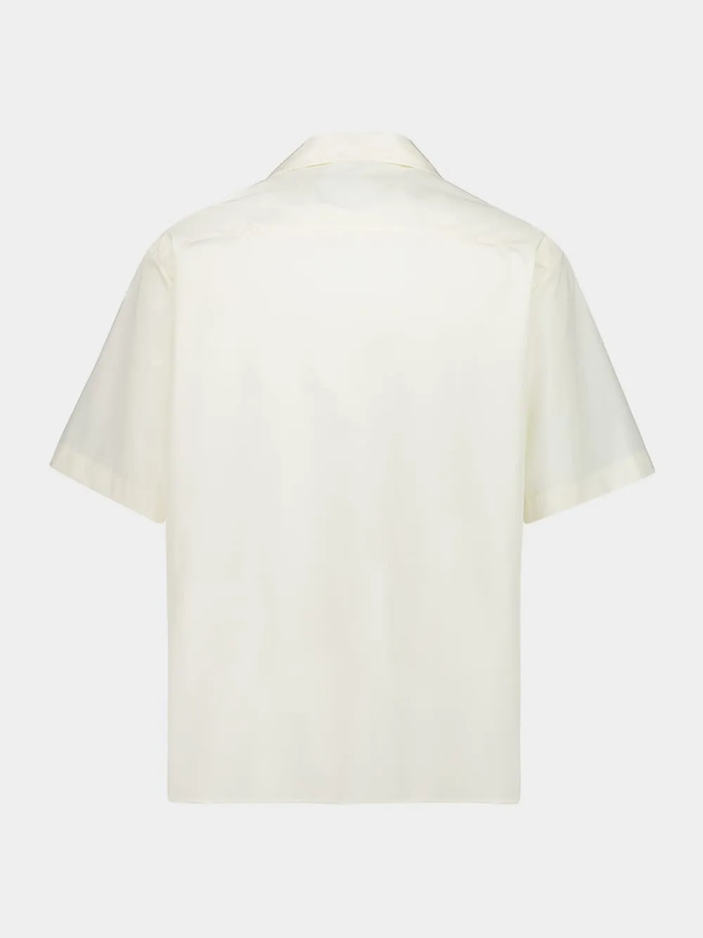 Ivory and Black Cotton Poplin Bowling Shirt sold by Fashion Clinic product image thumbnail 4