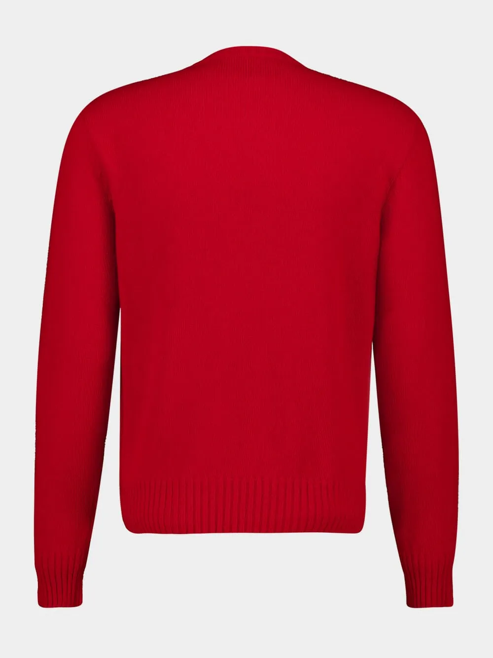 Red Wool Sweater with Chez Valentino and Panther Embroidery sold by Fashion Clinic product image thumbnail 3