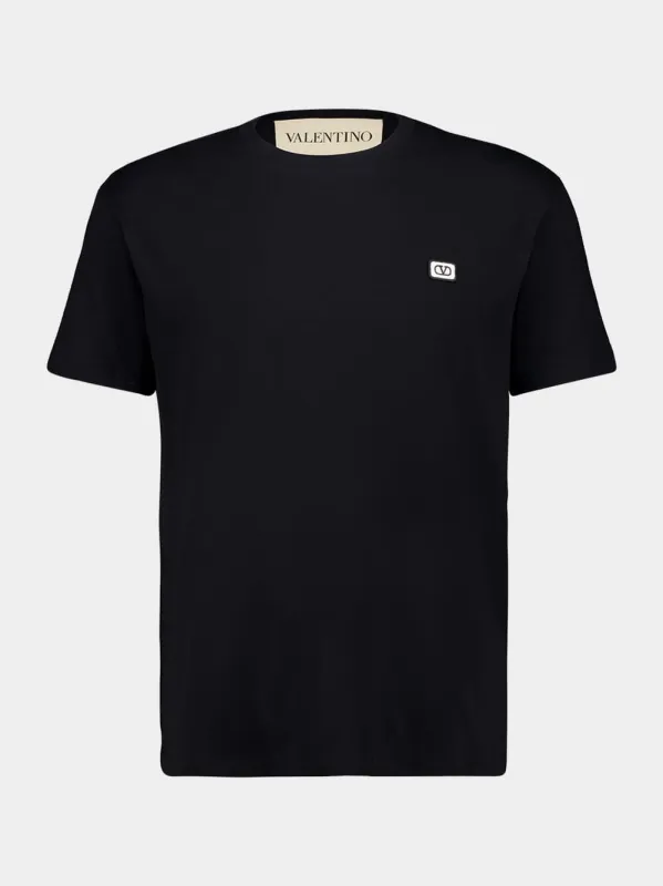 Black Cotton Jersey T-Shirt made by Valentino Garavani