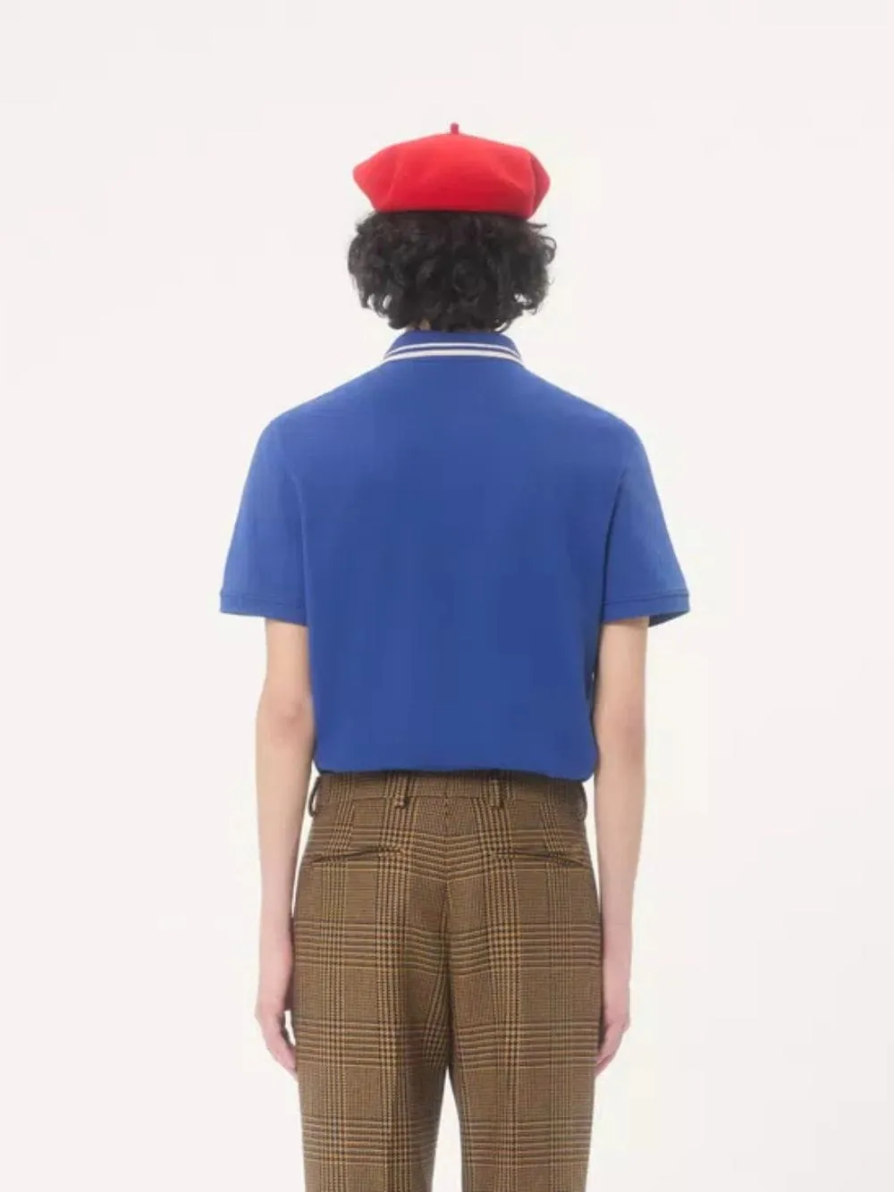 Blue Cotton Piqué Polo with VLogo Patch sold by Fashion Clinic product image thumbnail 4