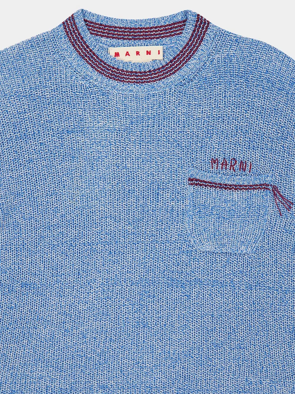 Celeste Blue Mouliné Cotton Sweater sold by Fashion Clinic product image thumbnail 5