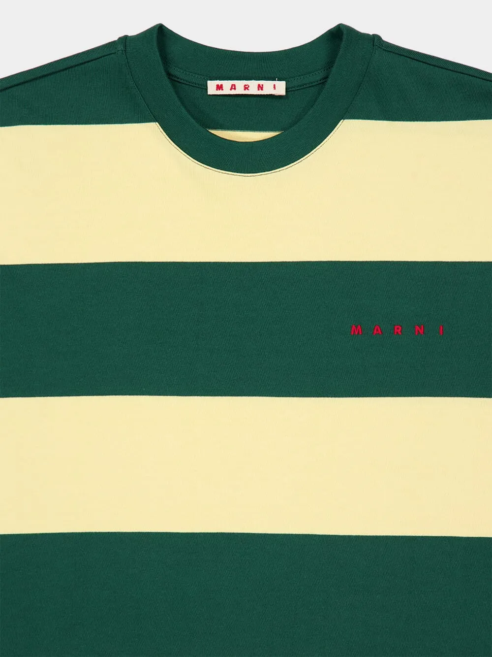 Emerald and Yellow Stripe Cotton T-Shirt sold by Fashion Clinic product image thumbnail 5