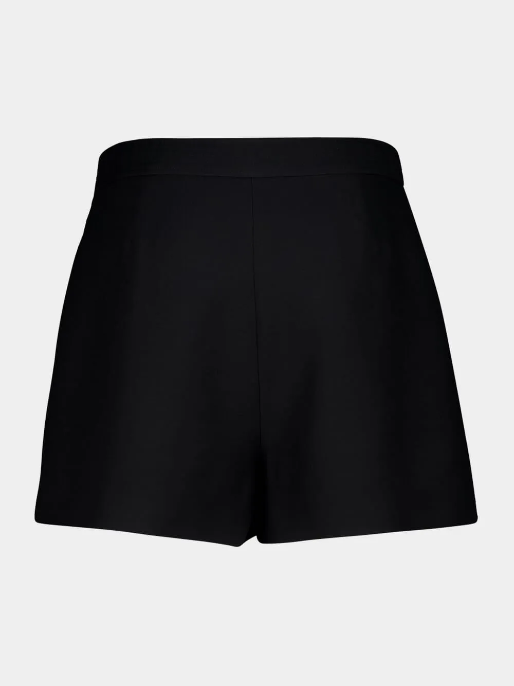 Black Crepe Couture Virgin Wool Shorts with V Detail sold by Fashion Clinic product image thumbnail 2
