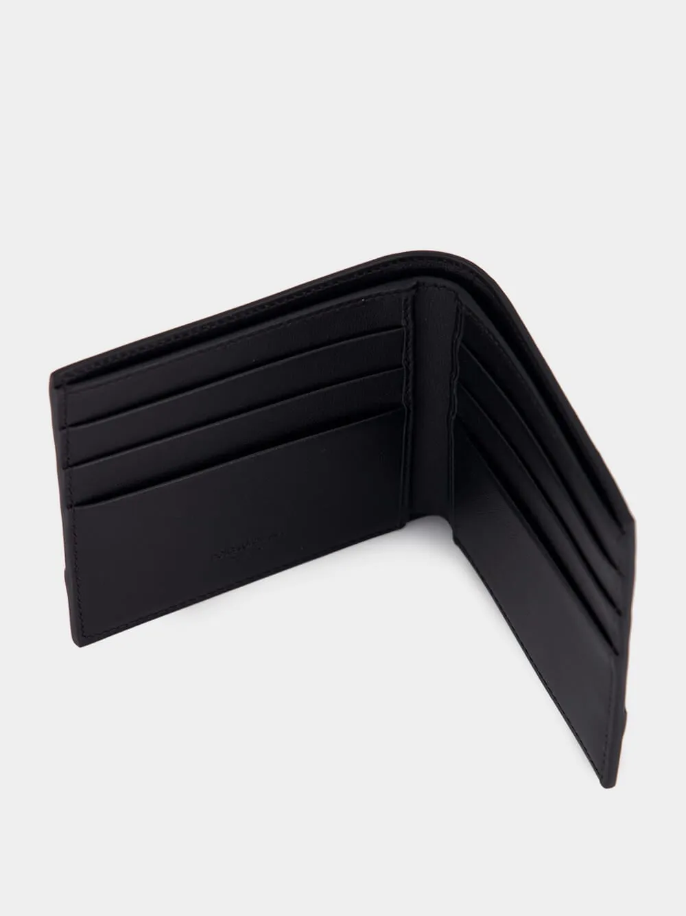 Black Woven Calfskin Leather Wallet sold by Fashion Clinic product image thumbnail 3