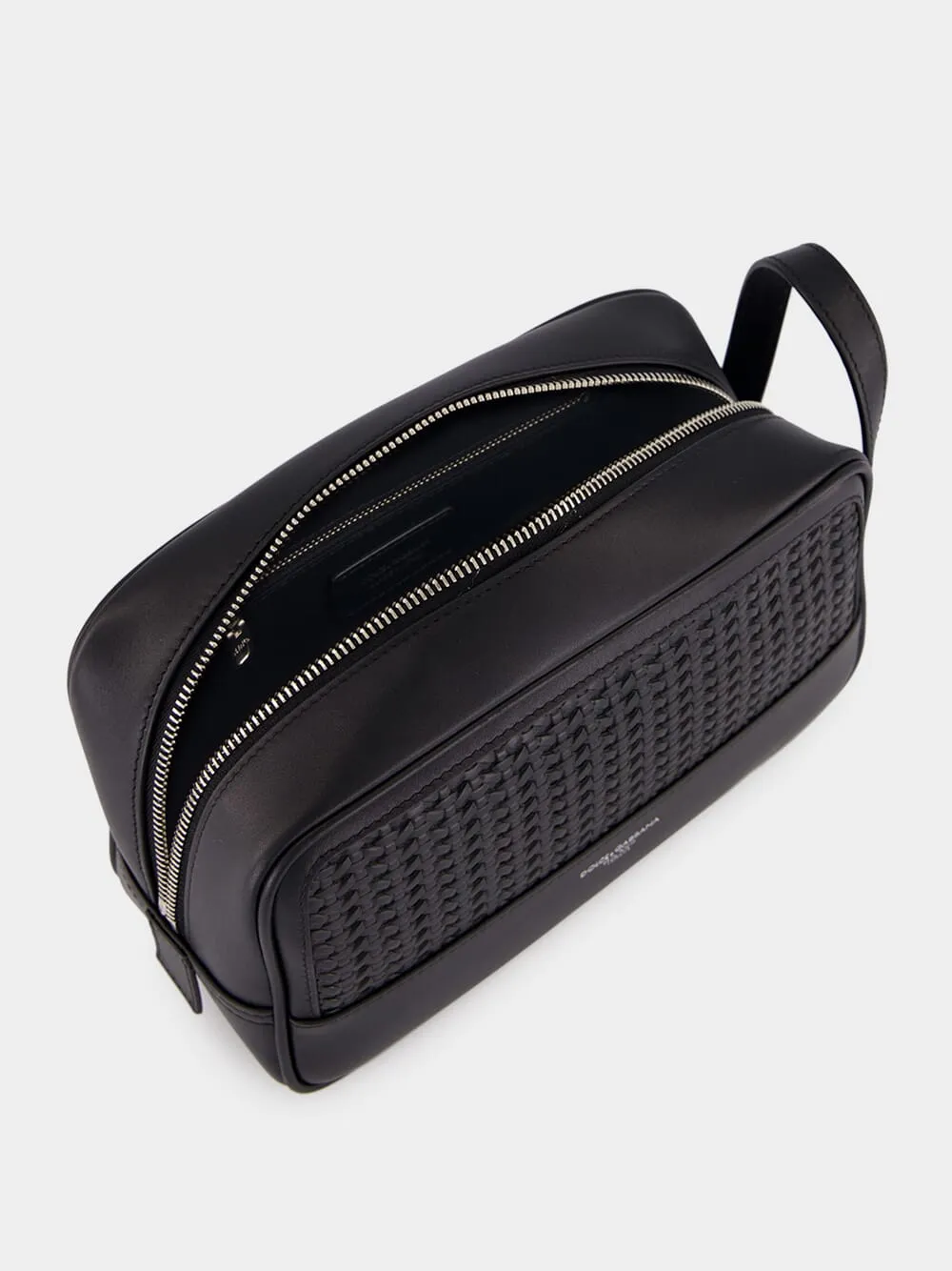 Black Woven Calfskin Leather Necessaire sold by Fashion Clinic product image thumbnail 5