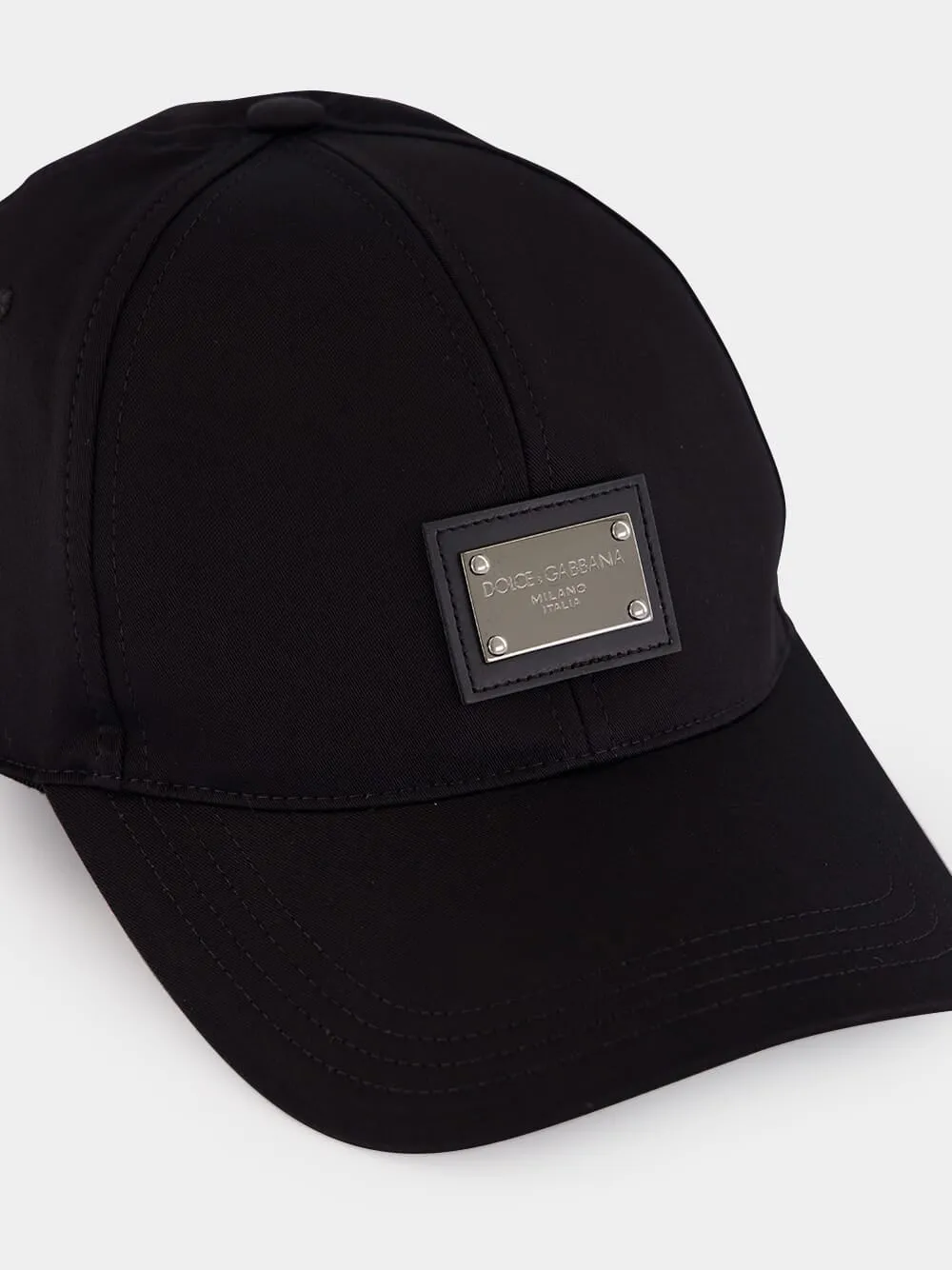 Black Cotton Rapper Cap with Logo Plate sold by Fashion Clinic product image thumbnail 3