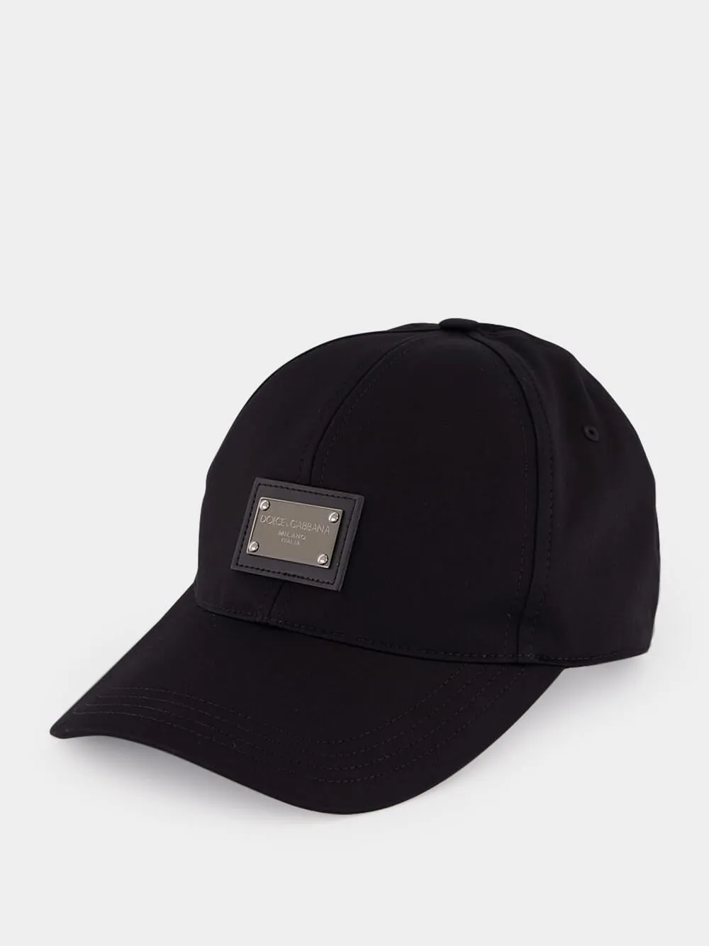 Black Cotton Rapper Cap with Logo Plate sold by Fashion Clinic