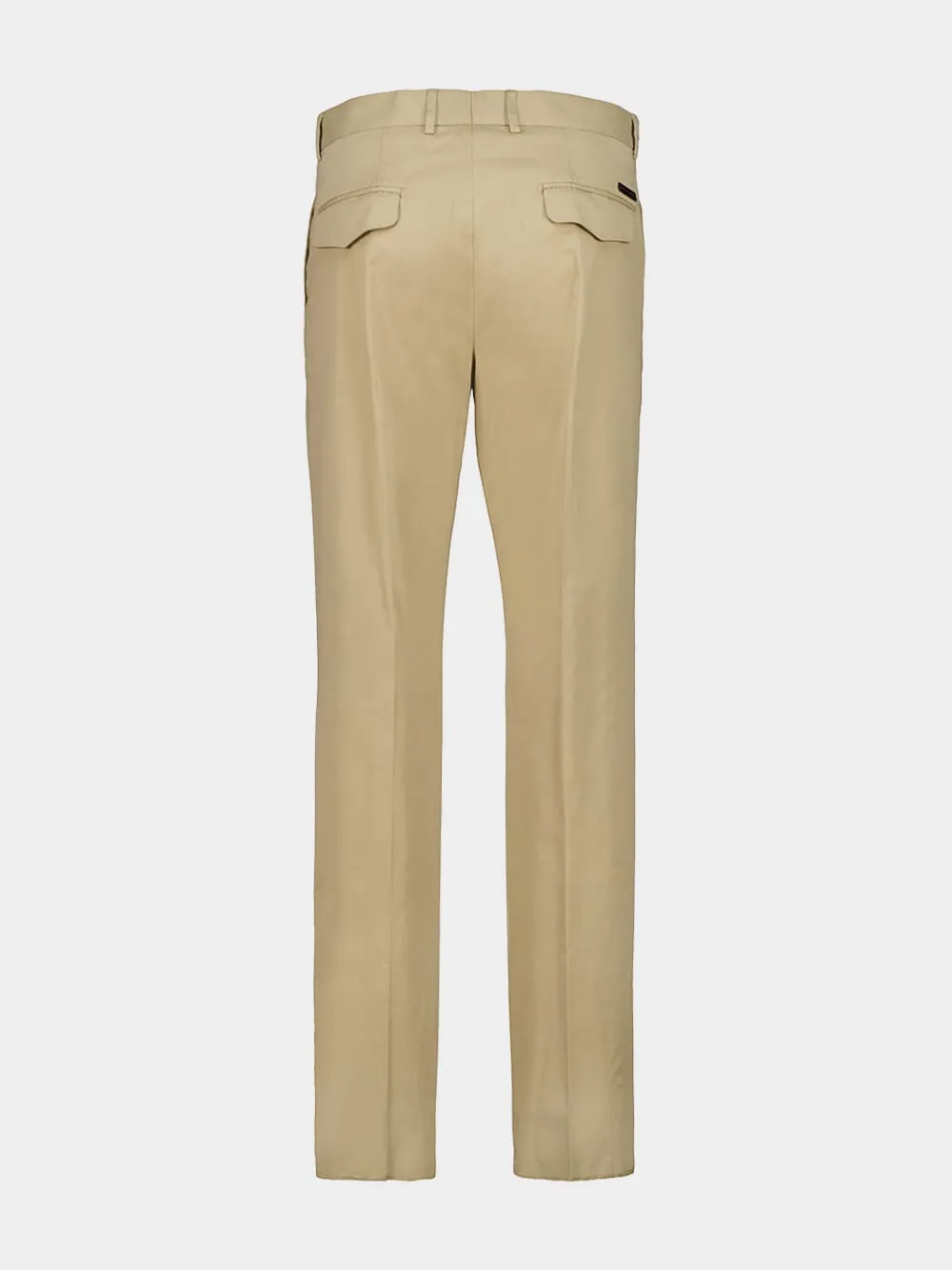 Beige Stretch Cotton Gabardine Trousers sold by Fashion Clinic product image thumbnail 4