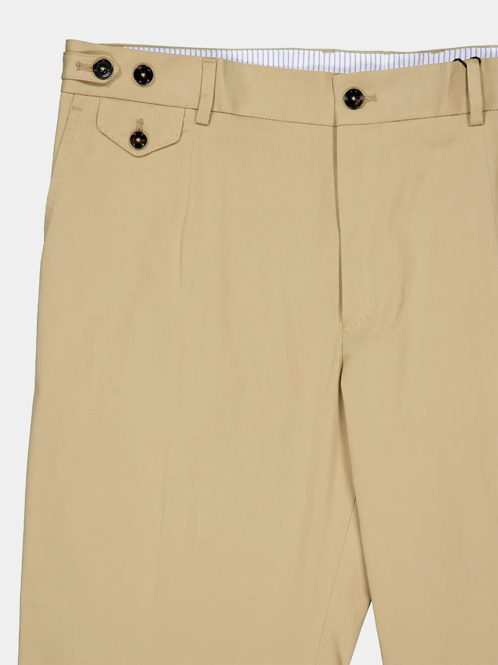 Beige Stretch Cotton Gabardine Trousers sold by Fashion Clinic product image thumbnail 5