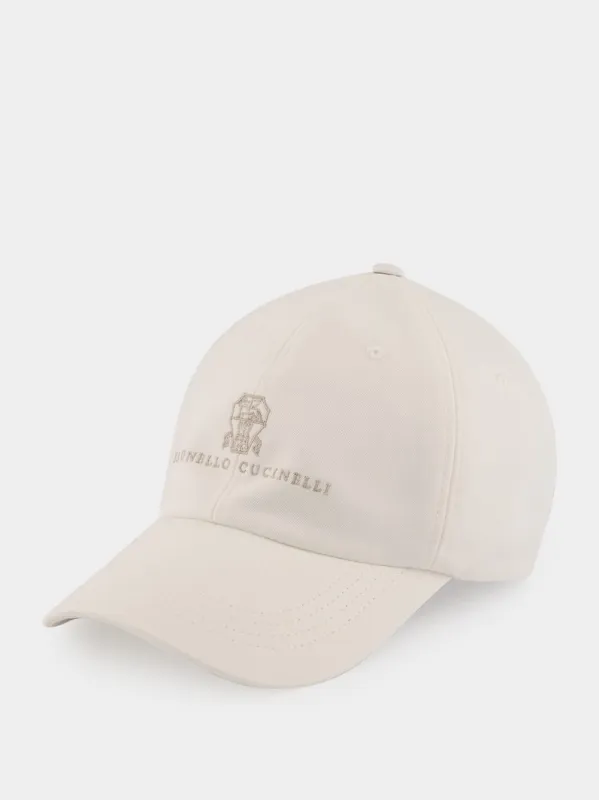 White Cotton Baseball Cap sold by Fashion Clinic