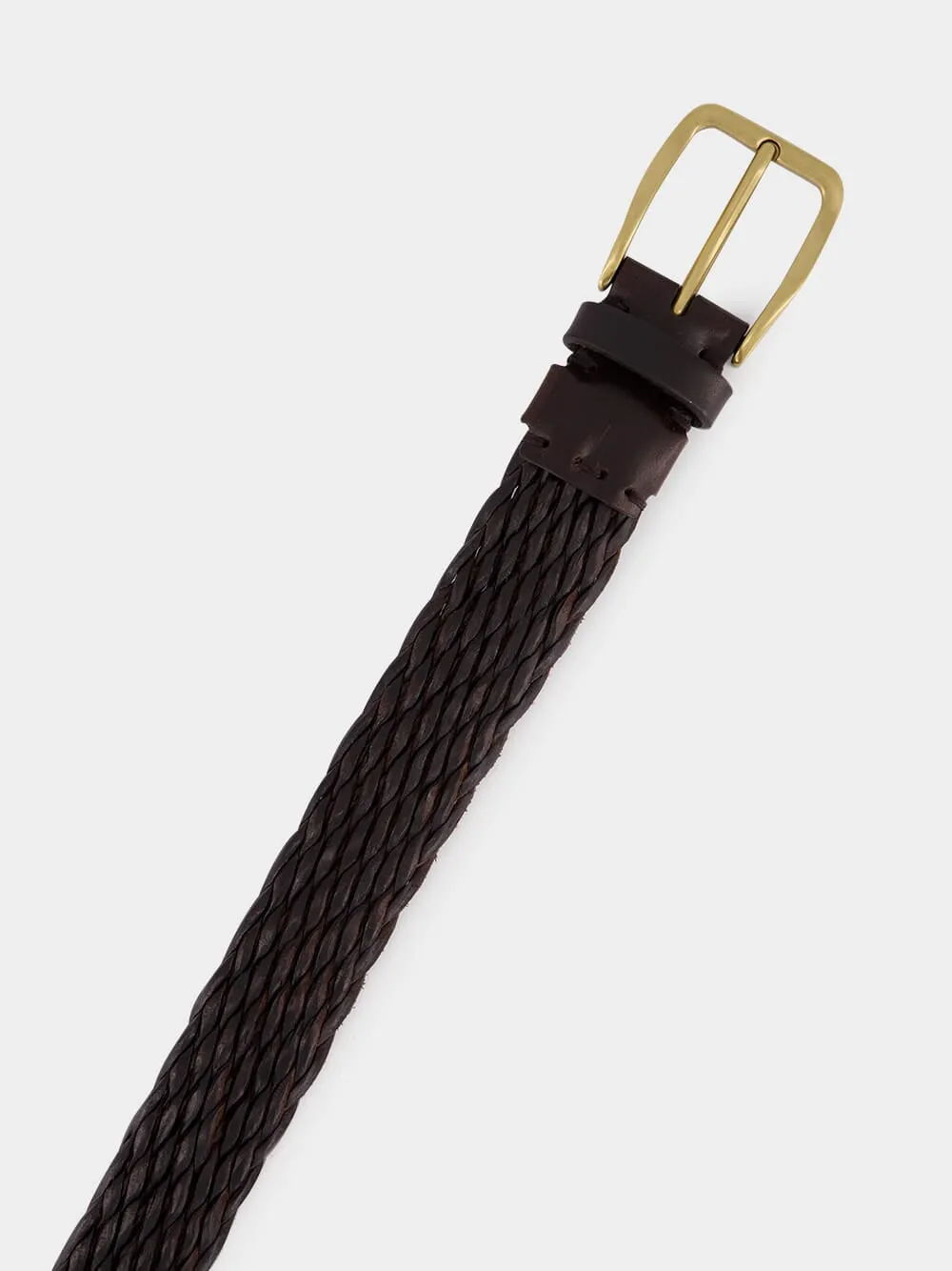 Brown Braided Calfskin Belt sold by Fashion Clinic product image thumbnail 2