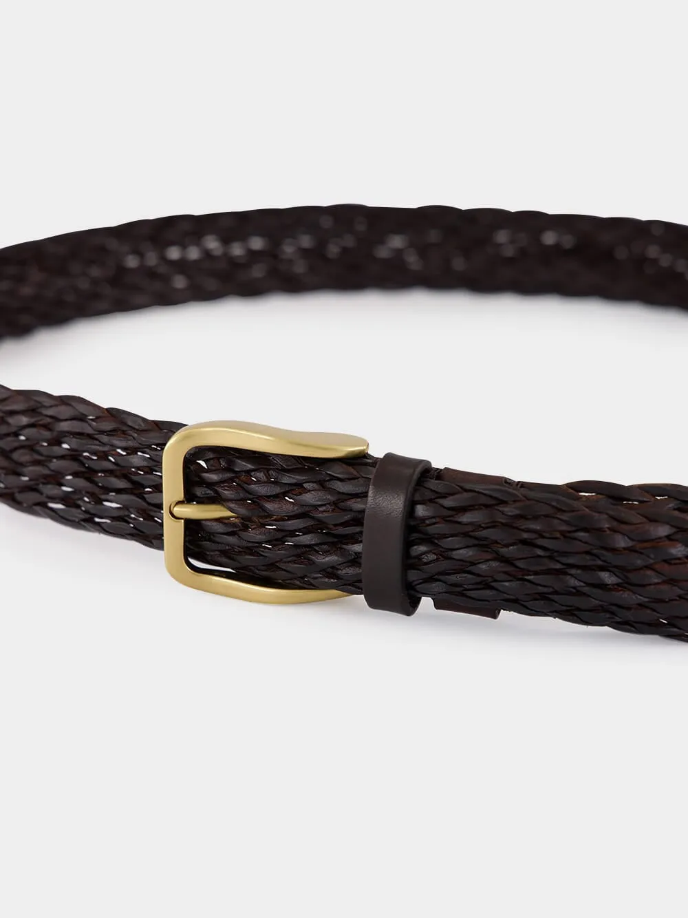 Brown Braided Calfskin Belt sold by Fashion Clinic product image thumbnail 3
