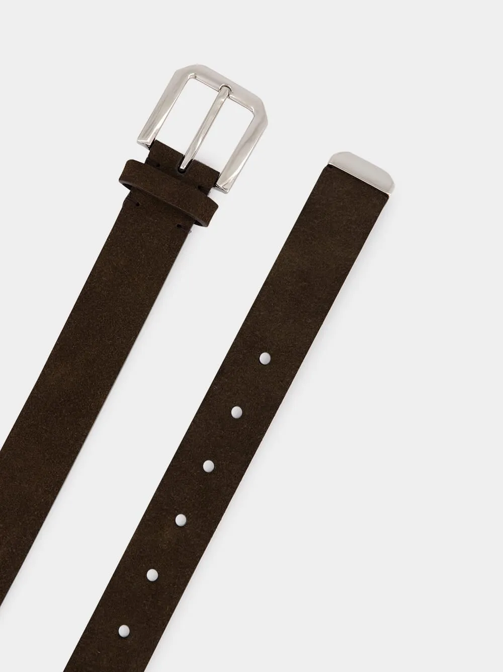 Rust Brown Suede Leather Belt sold by Fashion Clinic product image thumbnail 2