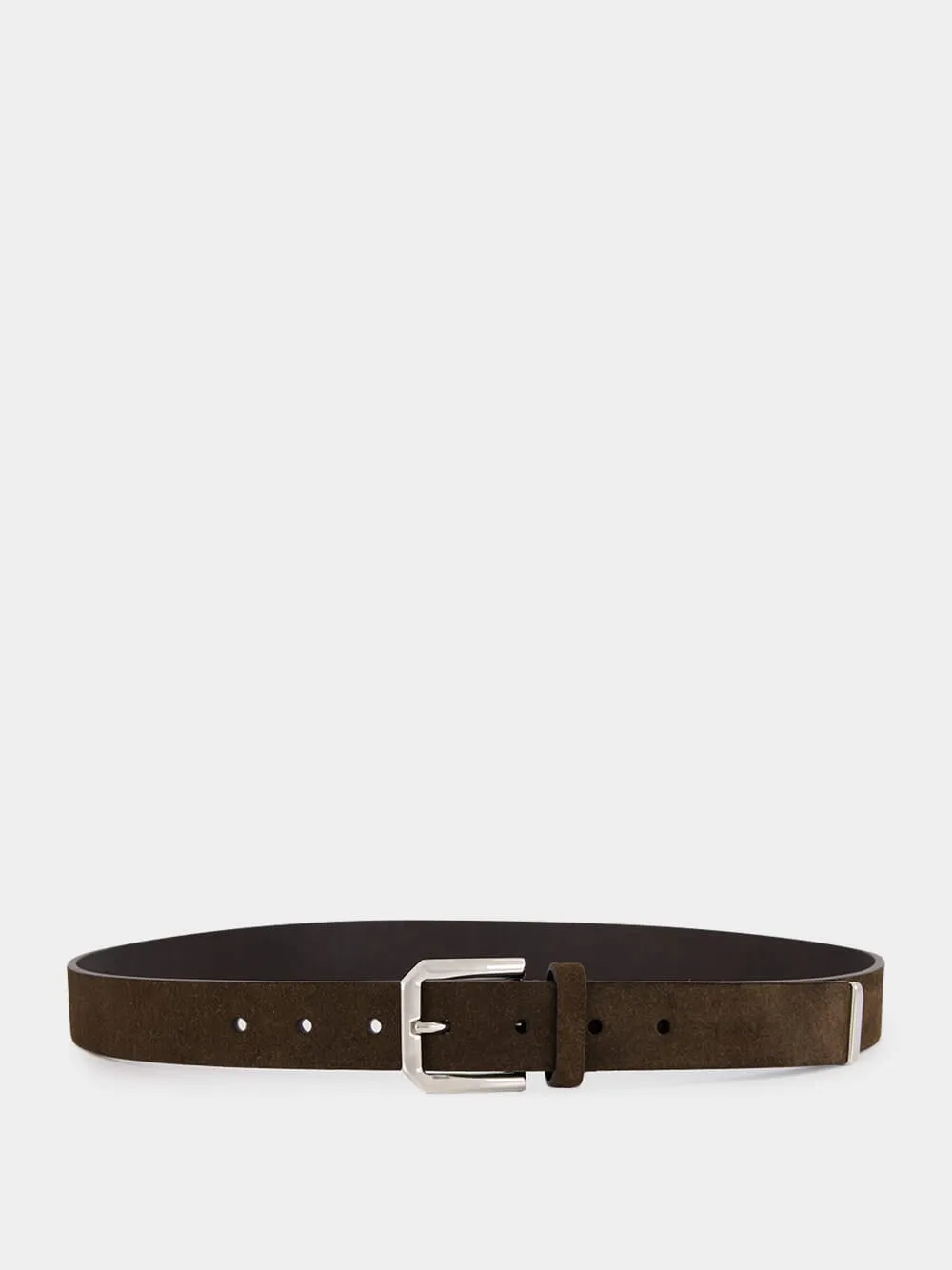 Rust Brown Suede Leather Belt sold by Fashion Clinic
