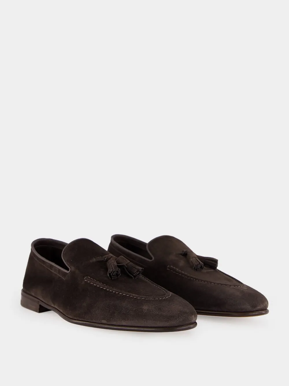 Mud Brown Suede Tassel Loafers sold by Fashion Clinic product image thumbnail 3