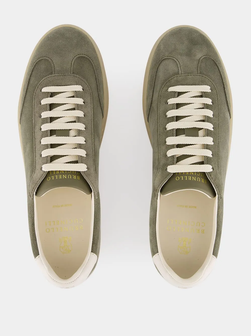 Olive Green Suede Low-Top Sneakers sold by Fashion Clinic product image thumbnail 4