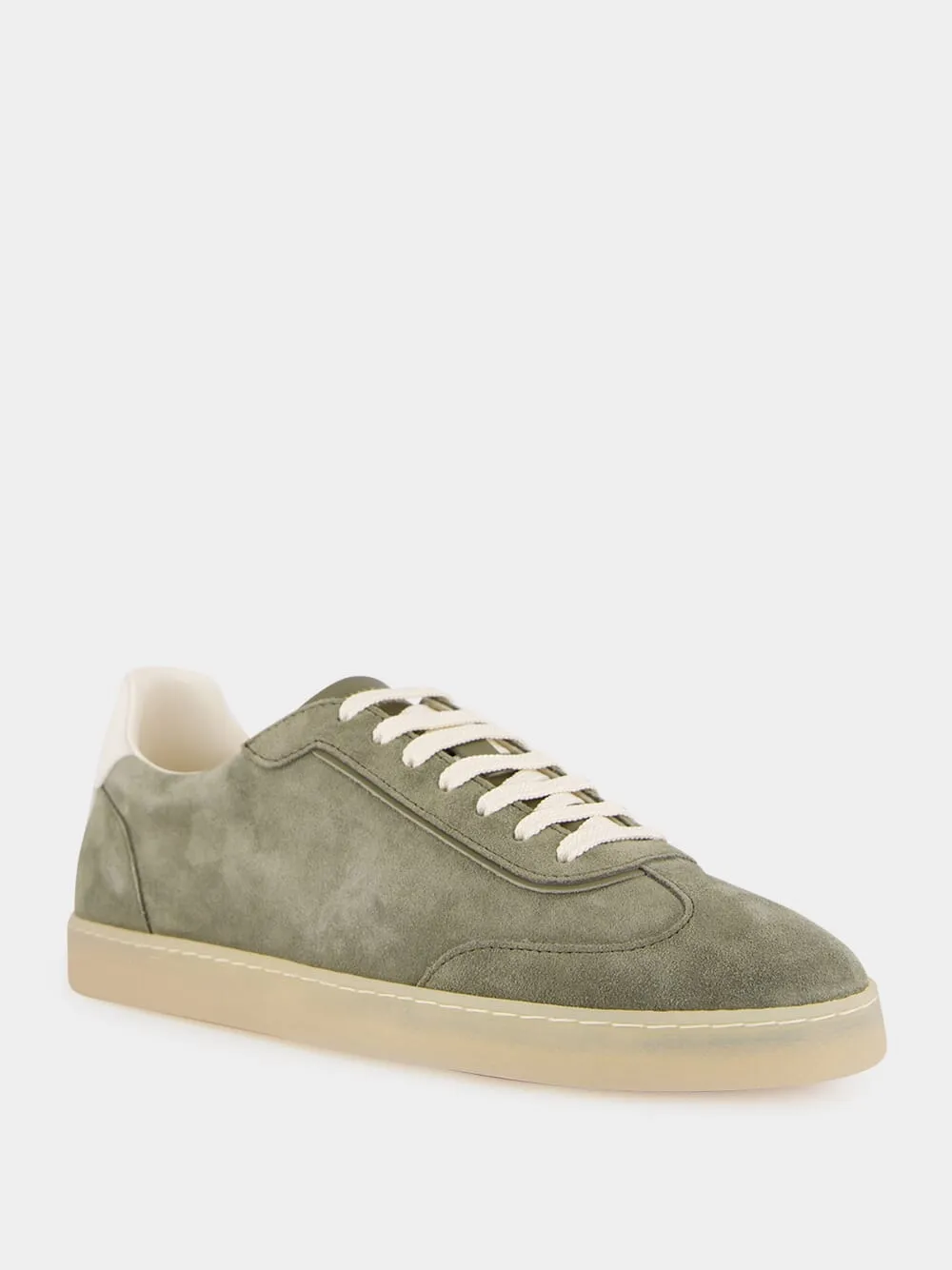 Olive Green Suede Low-Top Sneakers sold by Fashion Clinic product image thumbnail 2