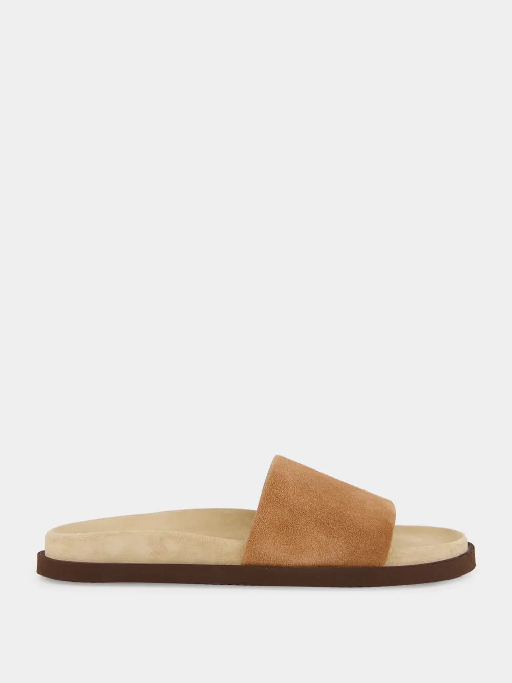Beige Leather Slide Slippers sold by Fashion Clinic
