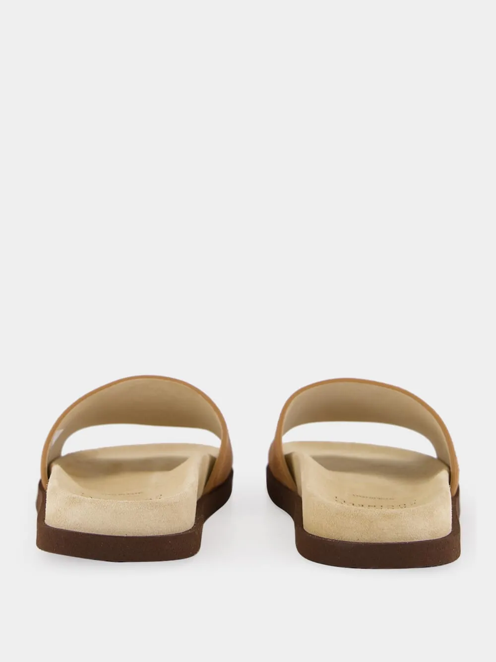 Beige Leather Slide Slippers sold by Fashion Clinic product image thumbnail 5