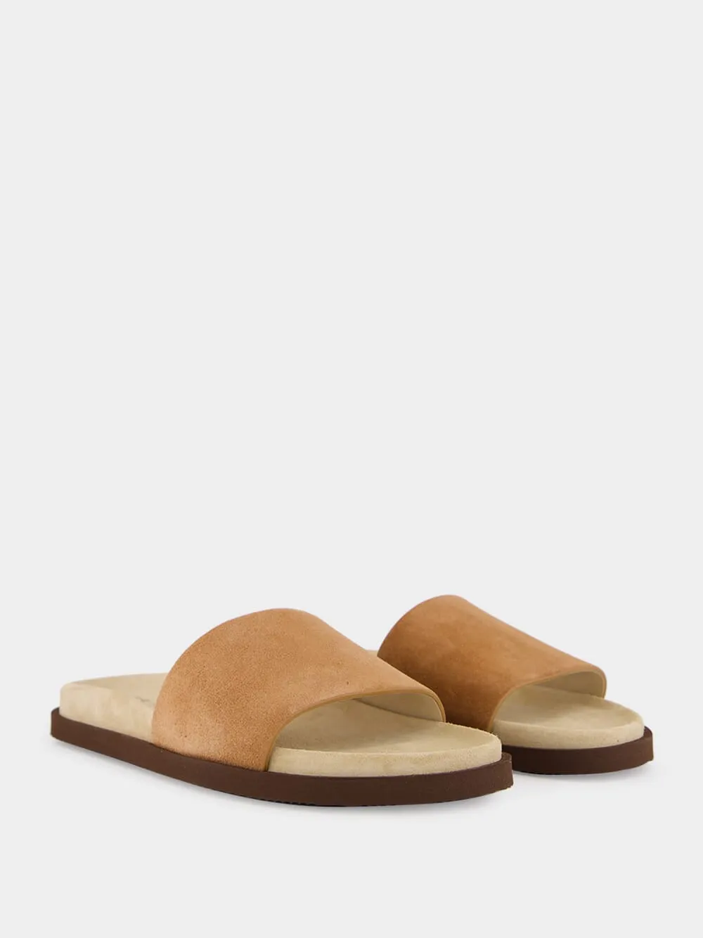 Beige Leather Slide Slippers sold by Fashion Clinic product image thumbnail 3