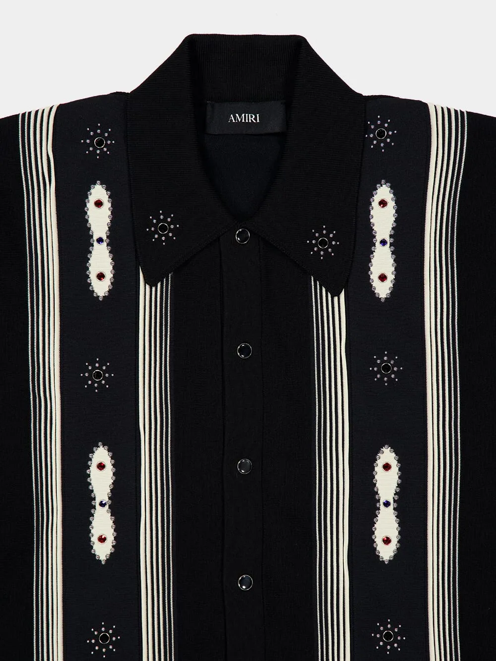 Black Stud Stripe Virgin Wool Shirt sold by Fashion Clinic product image thumbnail 5