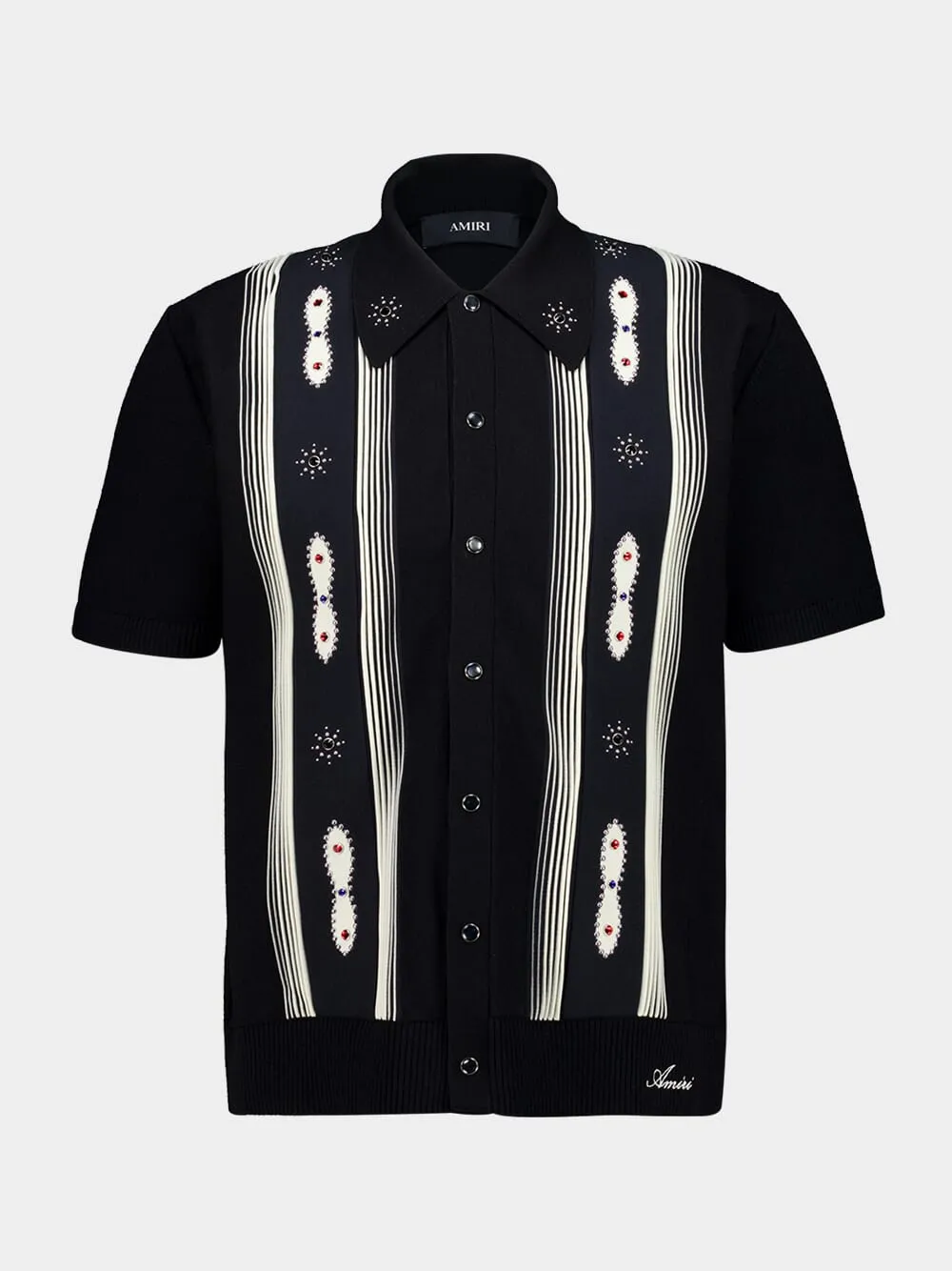 Black Stud Stripe Virgin Wool Shirt sold by Fashion Clinic product image thumbnail 2