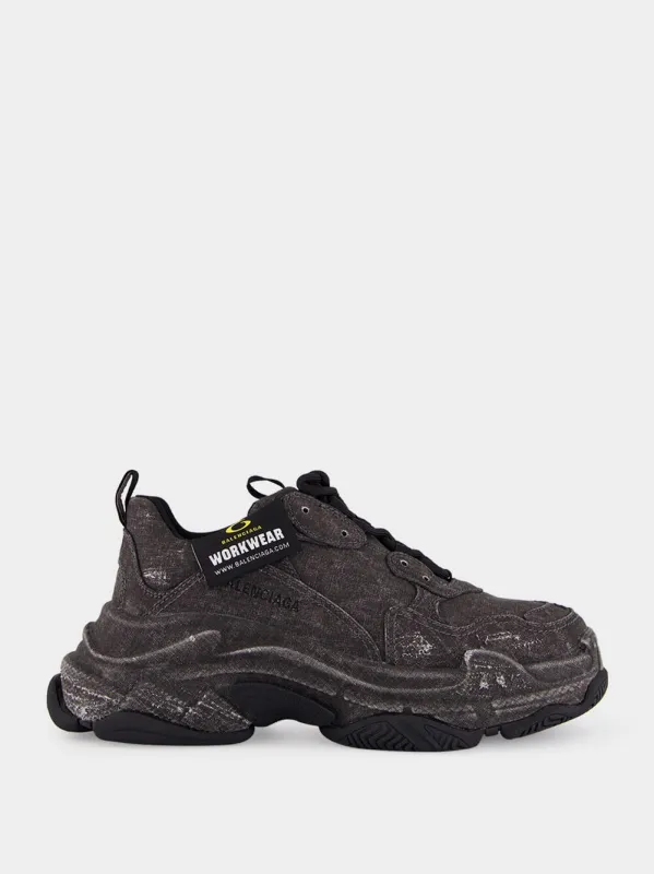 Black Triple S Canvas Sneakers made by Balenciaga