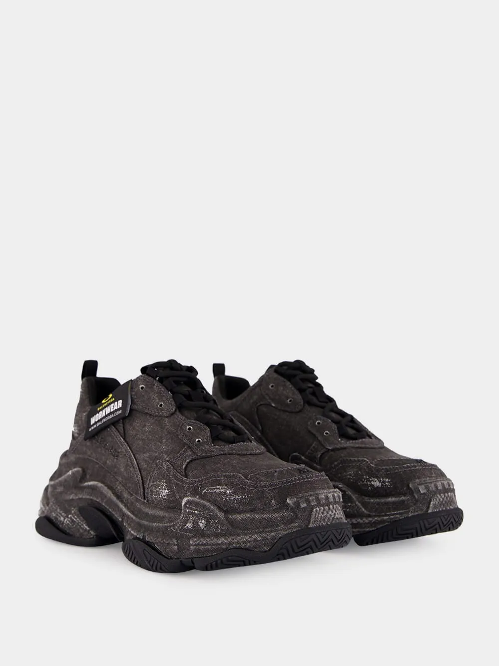 Black Triple S Canvas Sneakers sold by Fashion Clinic product image thumbnail 3