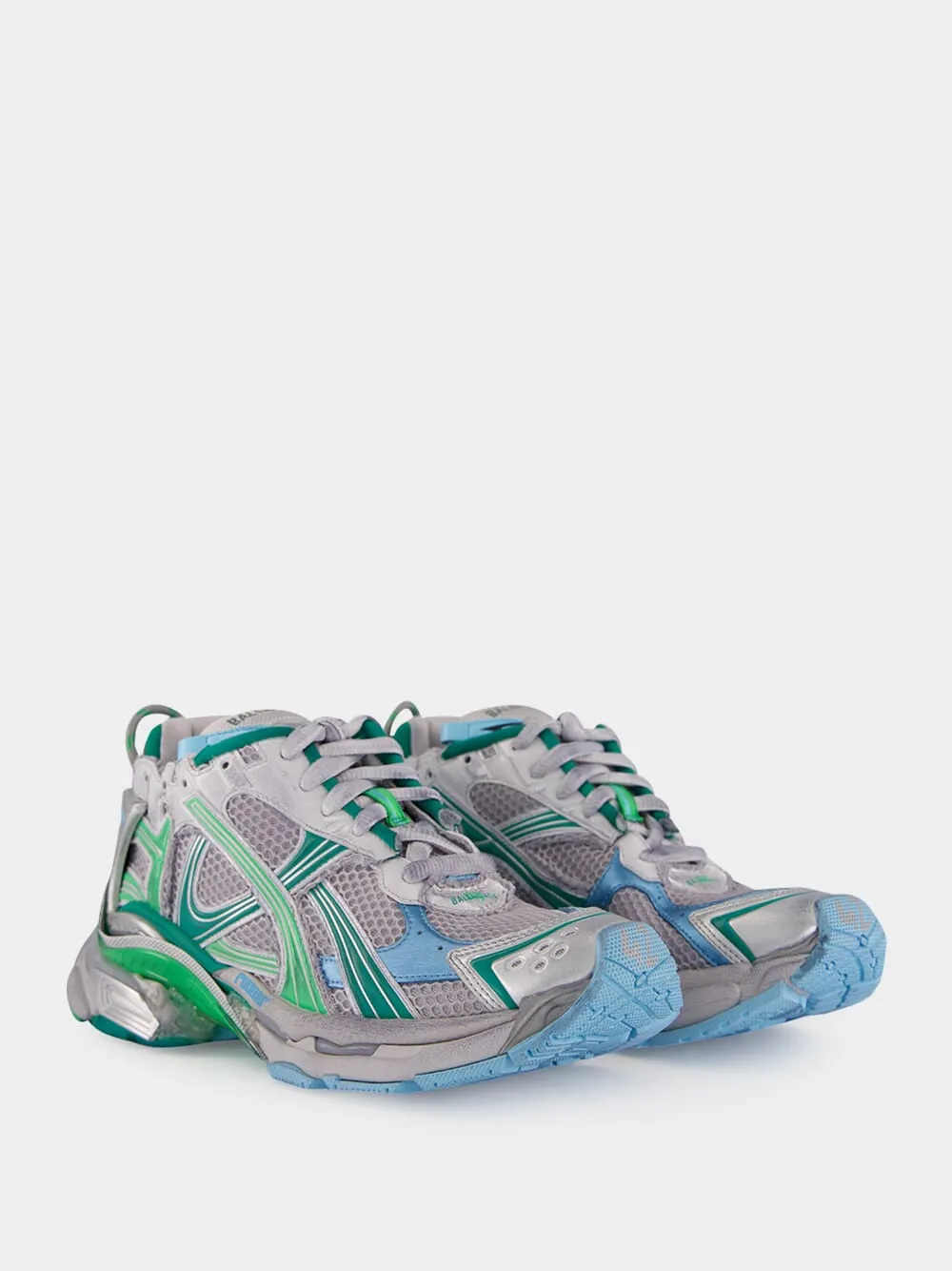 Grey Green and Blue Runner Sneakers sold by Fashion Clinic product image thumbnail 3