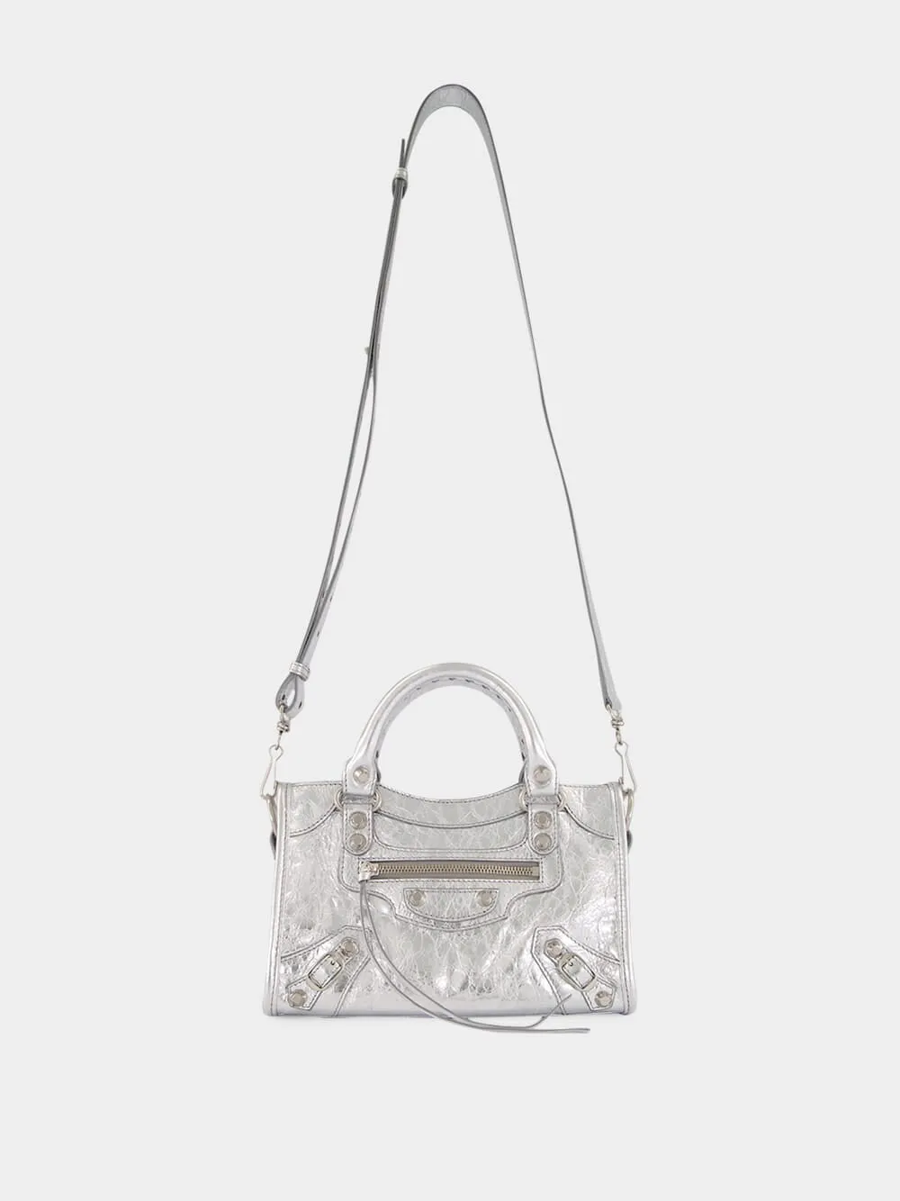 Mini Le City Bag in Silver Leather sold by Fashion Clinic product image thumbnail 2
