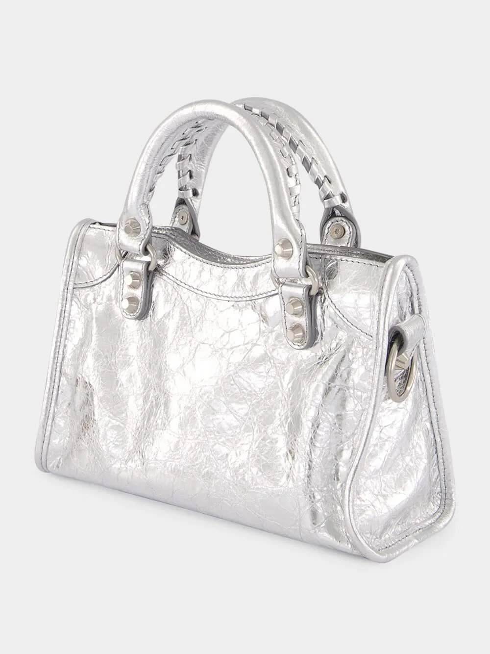 Mini Le City Bag in Silver Leather sold by Fashion Clinic product image thumbnail 5
