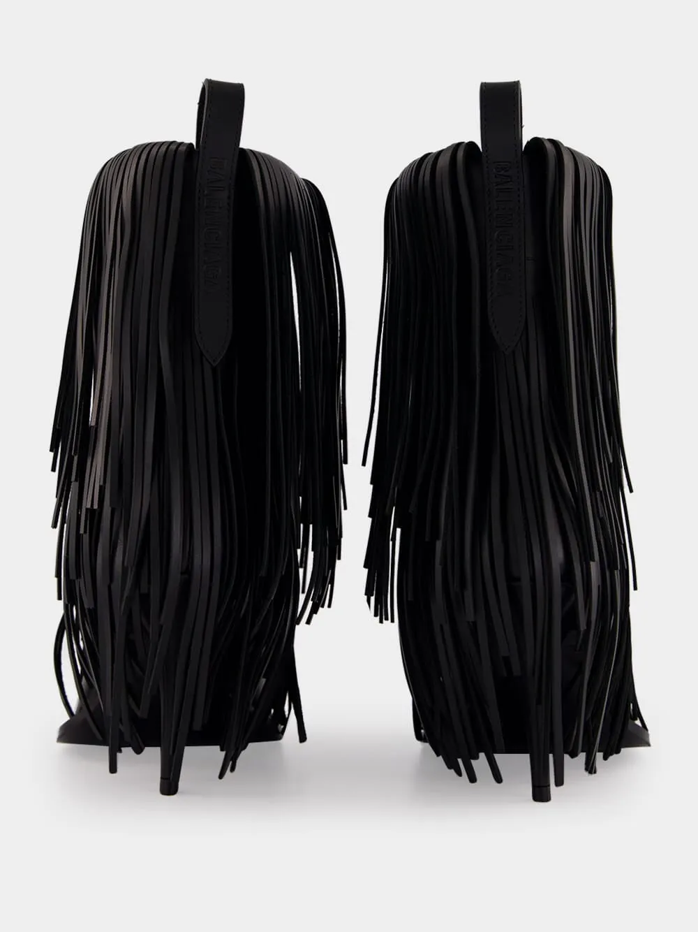Black Avenue Fringe Leather Booties sold by Fashion Clinic product image thumbnail 4