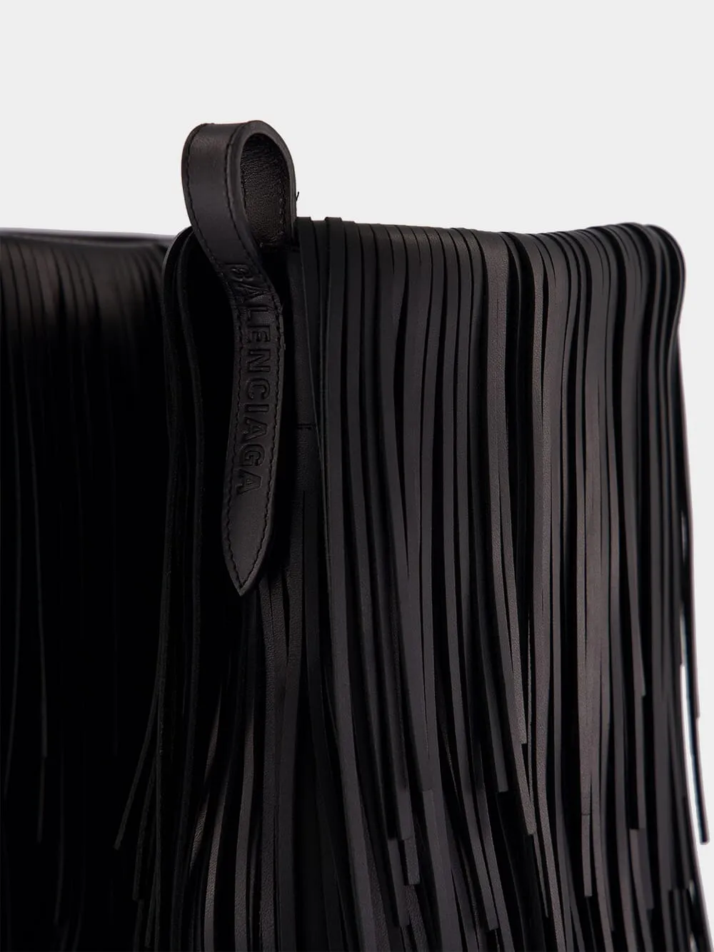 Black Avenue Fringe Leather Booties sold by Fashion Clinic product image thumbnail 5