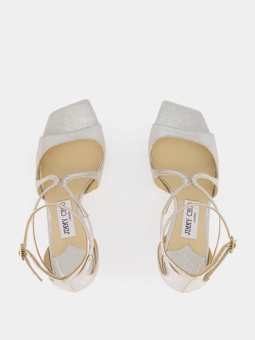 Champagne Azia 75 Glitter Leather Sandals sold by Fashion Clinic product image thumbnail 4